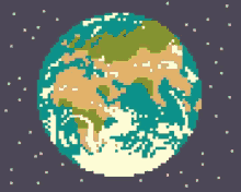 Earth Exploding Pixel Animation Yeah GIF