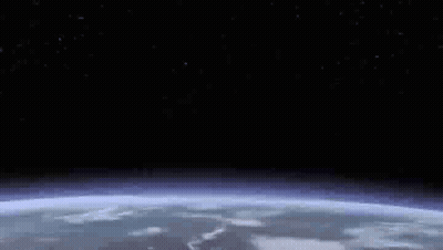 Earth From Space With Bright Star GIF