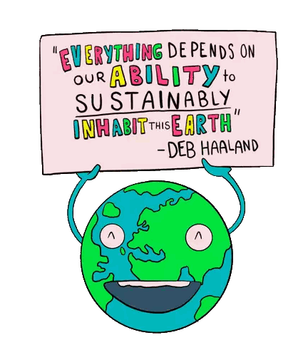 Earth Holding Sustainable Sign Sticker