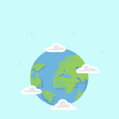Earth Illustration With Speech Bubbles GIF