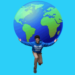 Earth On Shoulders Save Planet