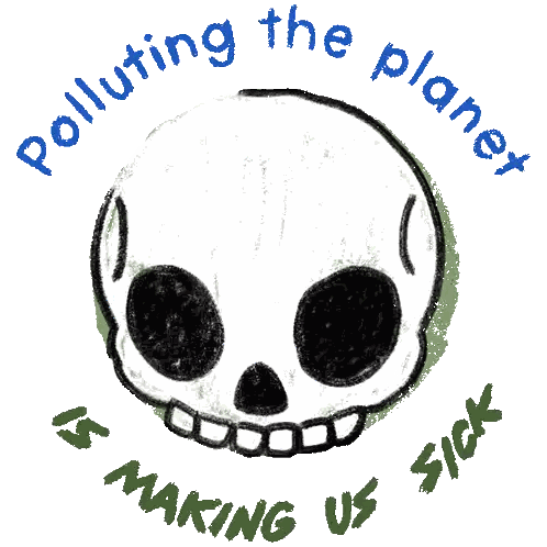 Earth Polluting Planet Illustration Sticker