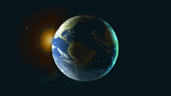 Earth Spinning Against Sun GIF