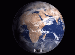 Earth Spinning On Dark GIF