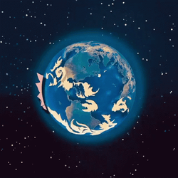 Earth Spinning Rick Head GIF