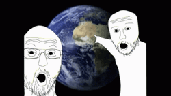 Earth Spinning Shocked Face Pointing GIF