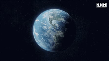 Earth Spinning Zoom In GIF