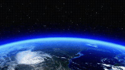 Earth View From Space With Stars GIF