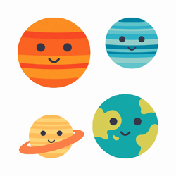 Earth With Saturn And Other Planets GIF