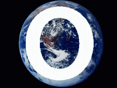 Earth With White Letter O GIF