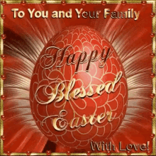 Easter Blessings On Red Easter Egg