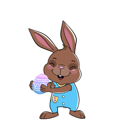 Easter Bunny Sammy Shaking Egg GIF