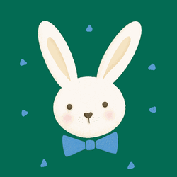 Easter Bunny With Ribbon Tie Sticker