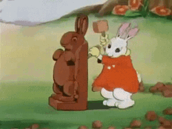 Easter Funny Bunny Carving Wood GIF
