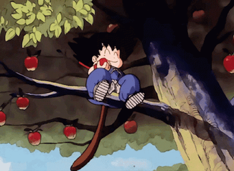 Eating Baby Goku Fruit GIF
