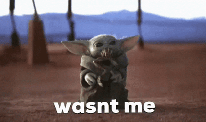 Eating Grogu Says It Wasn't Me GIF