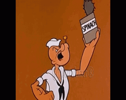 Eating Spinach Popeye Power Up GIF