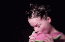 Eating Watermelon Björk Icelandic Singer  GIF
