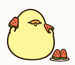 Eating Watermelon FoodieG Chicken Happy GIF