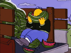 Eating Watermelon The Simpsons Homer Truck GIF