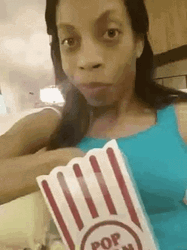 Eating Woman Popcorn Ready GIF