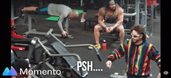Ed Bassmaster Psh Walking At Gym GIF