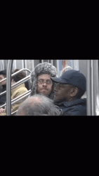 Ed Bassmaster Riding Train Making Neutral Face GIF