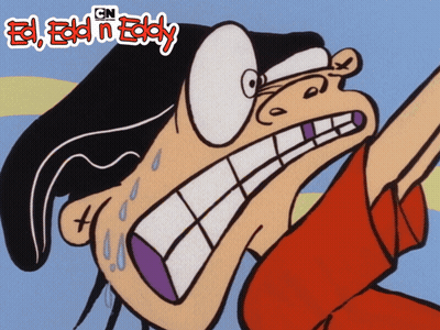 Ed Edd N Eddy Cartoon On Blue Background GIF