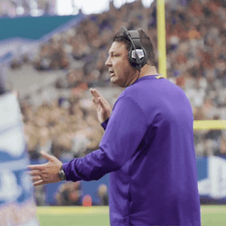 Ed Orgeron Clapping While Wearing Headset GIF