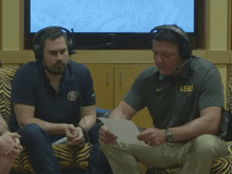Ed Orgeron Fist Bump His Friend GIF
