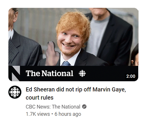 Ed Sheeran Did Not Rip Off Marvin Gaye Court Rules According To Cbc News GIF