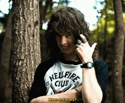 Eddie Munson Shy Hair Cover GIF