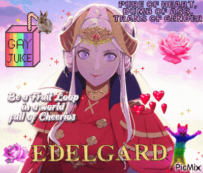 Edelgard Surrounded By Cheerios And Rainbow Cat GIF