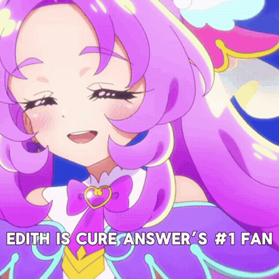 Edith Is Cure Answer's #1 Fan With Purple Haired Girl GIF