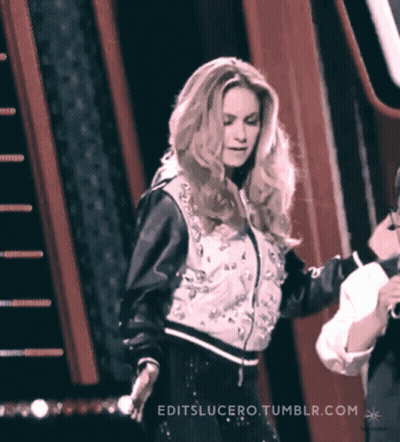 Editslucero.tumblr.com Shows A Woman In A Jacket On A Stage GIF