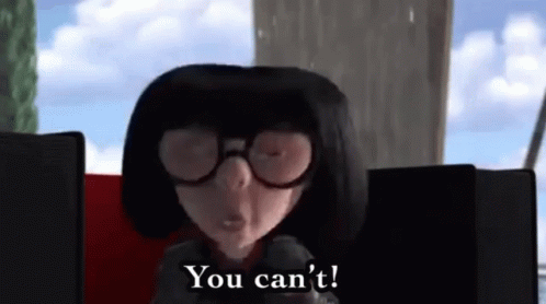 Edna From The Incredibles Is Sitting In Front Of A Computer And Says `` You Can 'T ! '' GIF