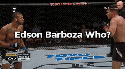 Edson Barboza In Cage With Fighter GIF