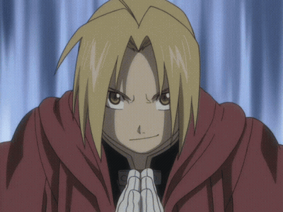 Edward Elric Close Up With Hands Folded GIF