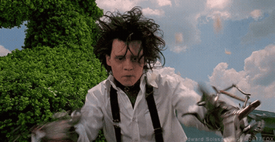 Edward Scissorhands Holding Scissors GIF