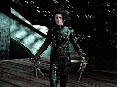 Edward Scissorhands Holding Scissors GIF