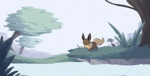 Eevee And Vaporeon Pokemon Lake Swimming GIF