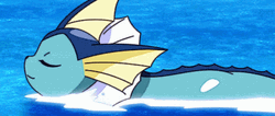 Eevee And Vaporeon Swimming Together GIF