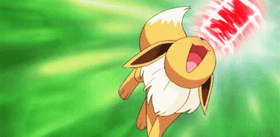Eevee Flying With Red Light From Mouth GIF