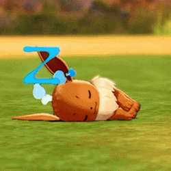 Eevee Pokemon Anime Video Game Sleeping  GIF