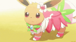Eevee Pokemon Pretty Girl Costume Flowers GIF