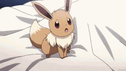 Eevee Pokemon Sleepy Yawning Bed GIF