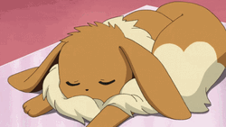 Eevee Sleeping Pokemon Center Rest GIF