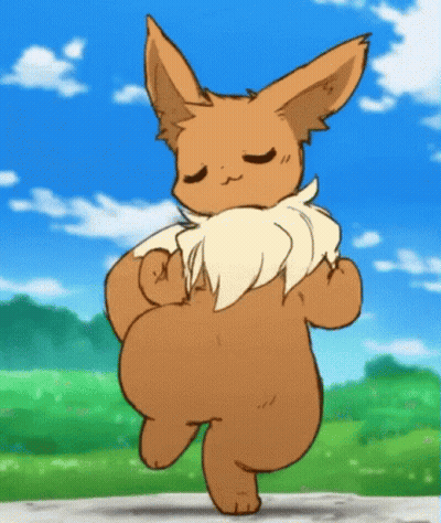 Eevee Walking On Sidewalk GIF