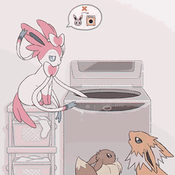 Eevee Washing Machine Evolutions GIF