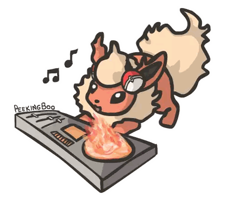 Eevee Wearing Headphones DJing Sticker